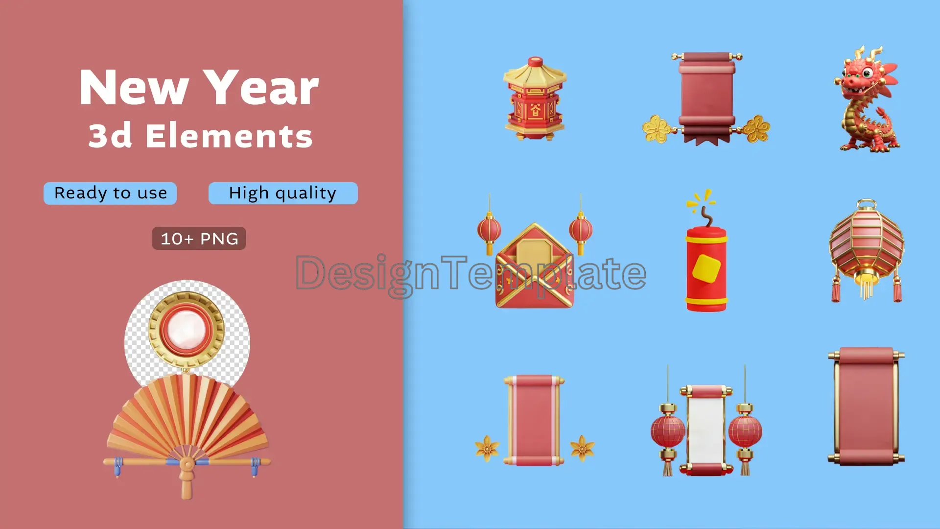New Beginnings Vibrant 3D New Year Elements Collection